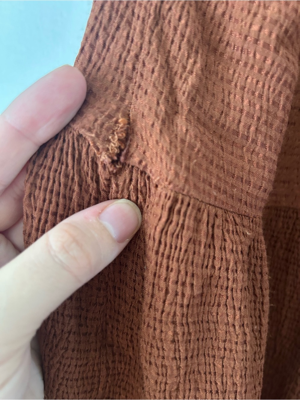 Sezane Rust Brown Swing Tie-Neck Dress Size 40, US 8 - Picture 4 of 5